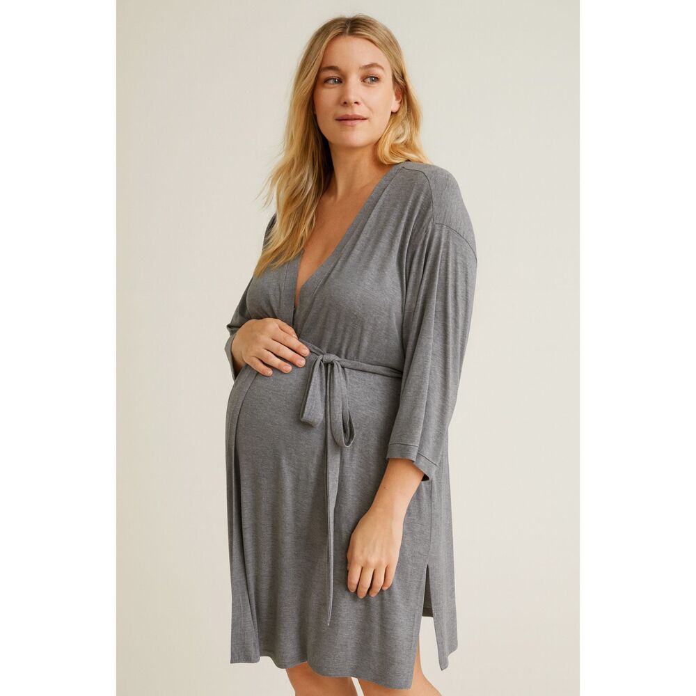 HATCH Maternity Gray Wrap Pullover Cardigan Nightgown Robe   Women's Size Small